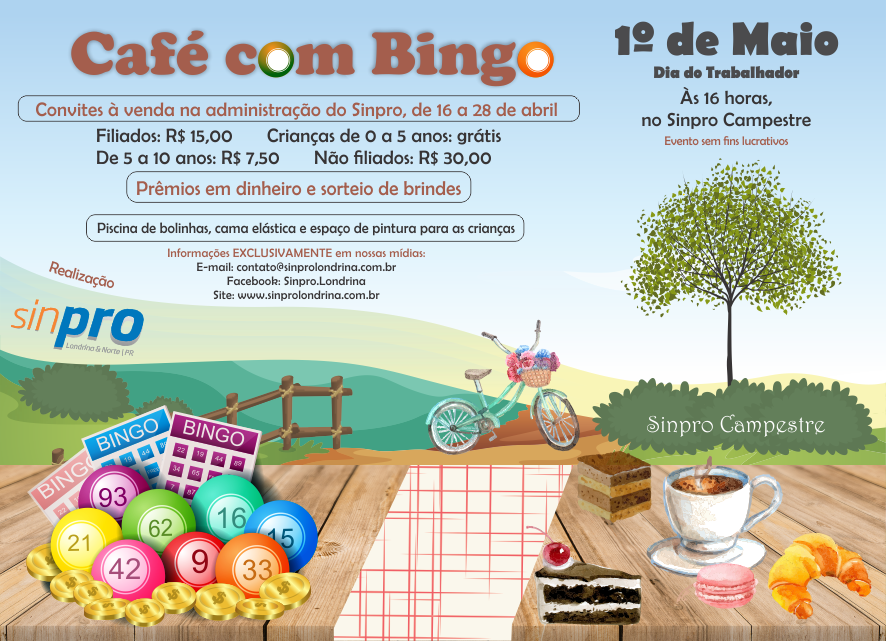 CAFÉ COM BINGO SERÁ NO DIA 1º DE MAIO